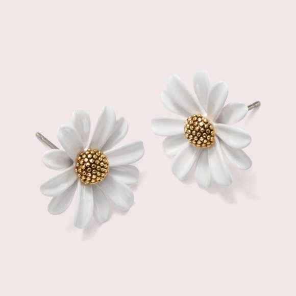 Kate Spade 'Into the Bloom' White Studs Earrings
